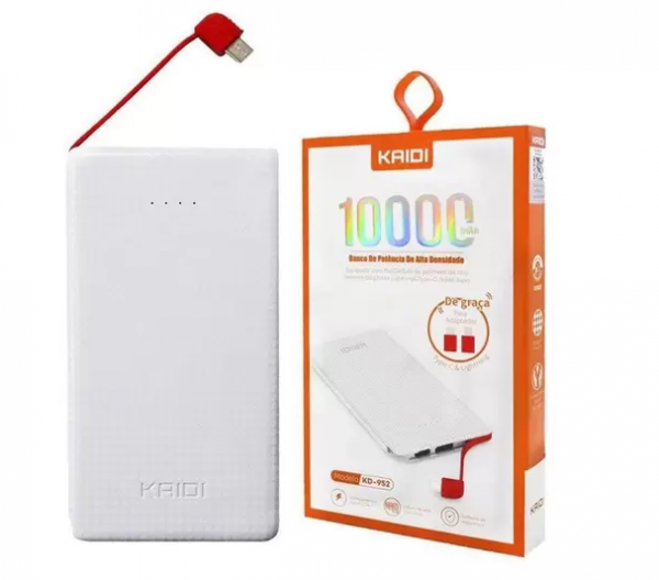 Carregador Portátil Power Bank Kaidi 10.000mah Universal Original